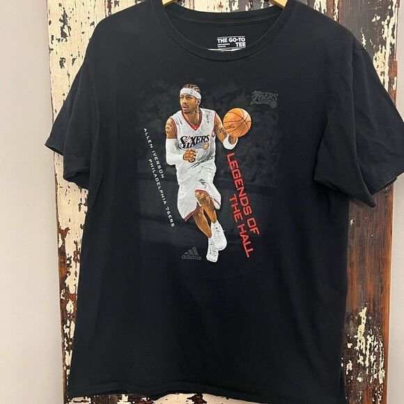 Men’s Allen Iverson Philadelphia 76ers Adidas NBA Hall of Fame Accomplishment T - Picture 1 of 7